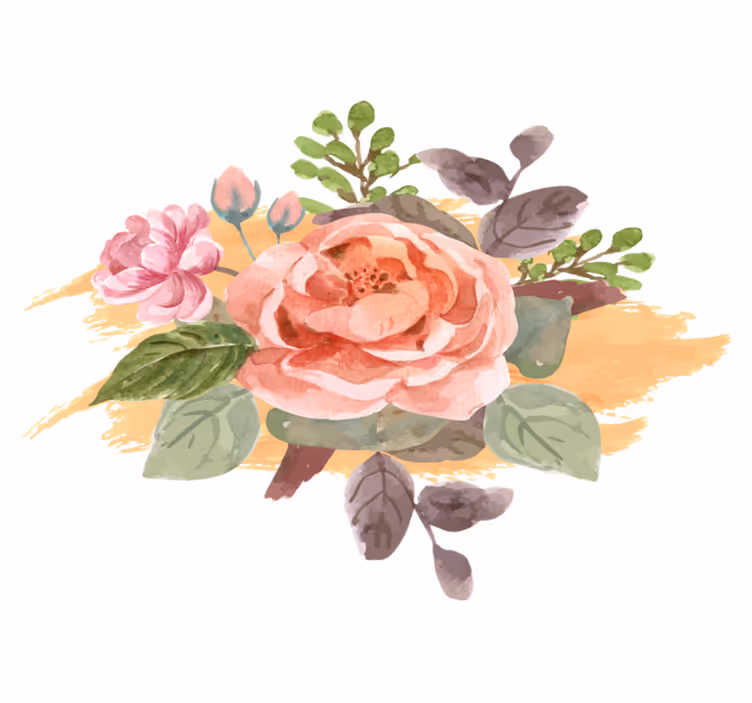 Vinyl teppich blumen blush blütenkomposition - TenStickers
