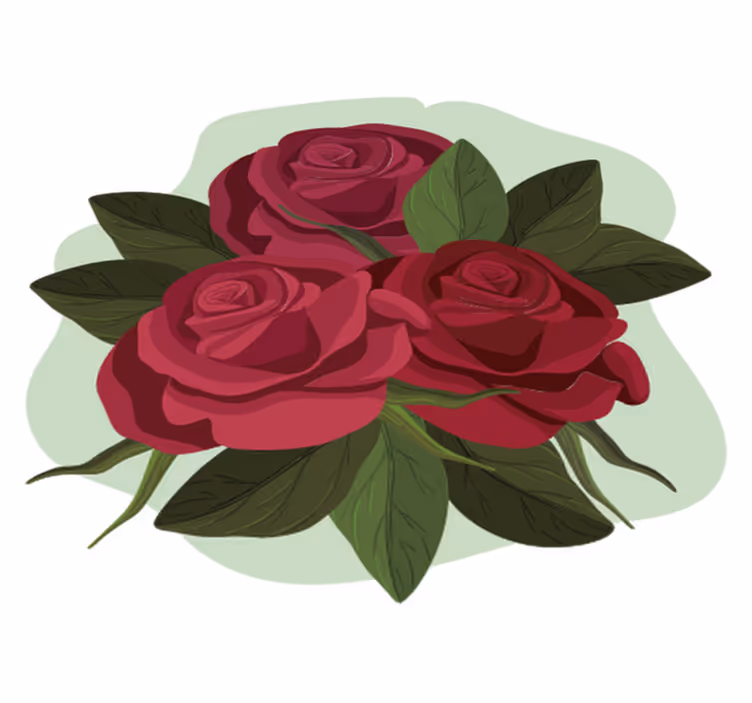 Vinyl teppich blumen rosenarrangement - TenStickers