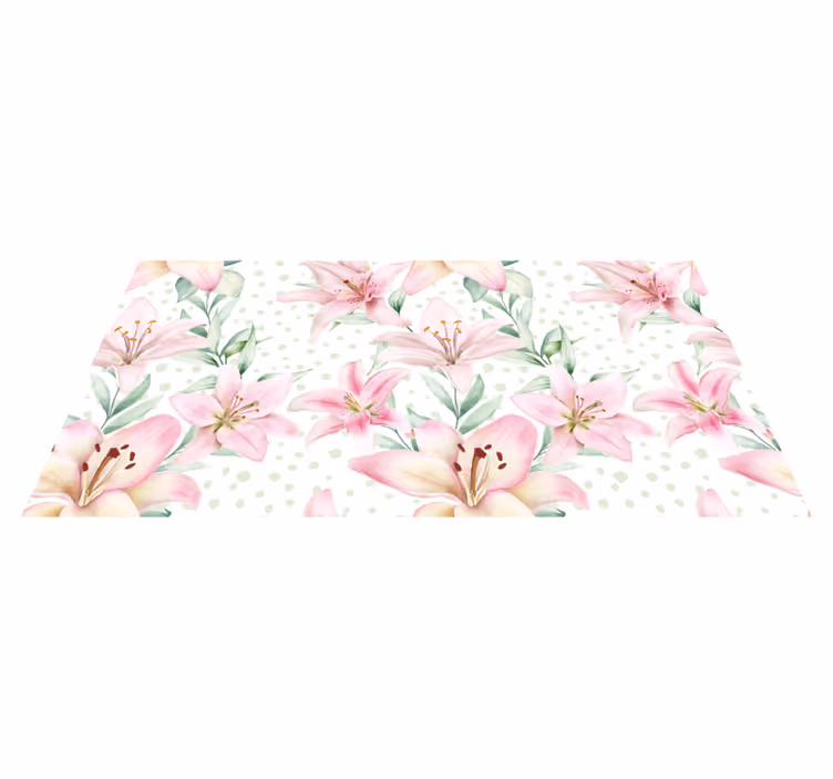 Vinyl teppich blumen mit eleganten lilienmustern - TenStickers