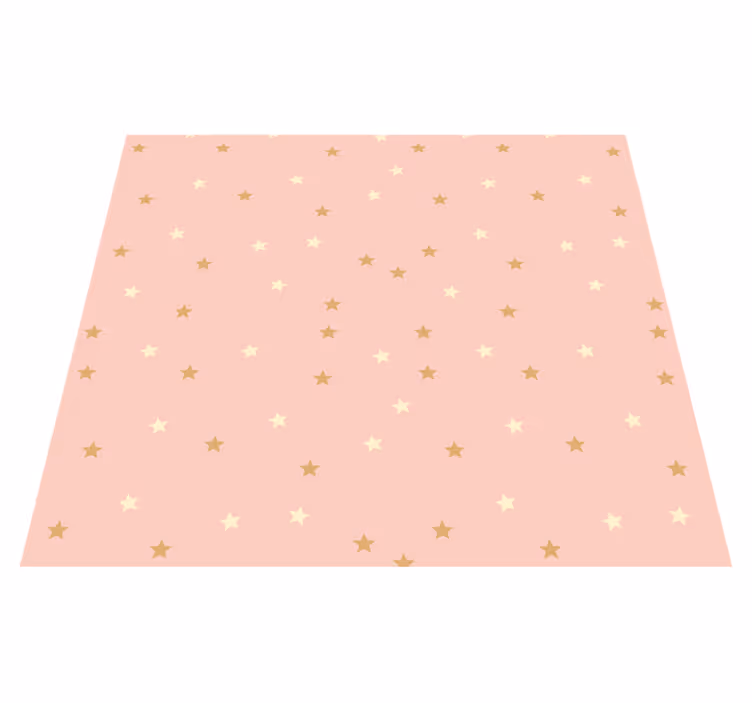 Vinyl teppich sterne mit kleinen goldenen sternen auf rosa - TenStickers