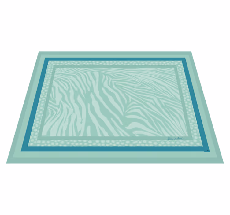 Vinyl teppich wohnzimmer mintgrünes zebramuster - TenStickers