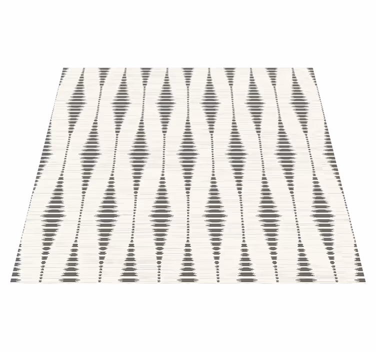 Vinyl teppich geometrisch rabaul ikat grau und beige - TenStickers