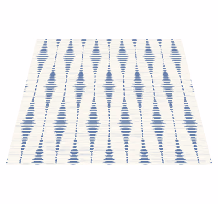 Vinyl teppich geometrisch rabaul ikat blau und beige - TenStickers