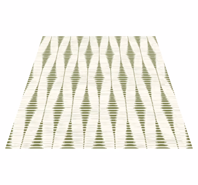 Vinyl teppich geometrisch moosgrün rabaul ikat - TenStickers