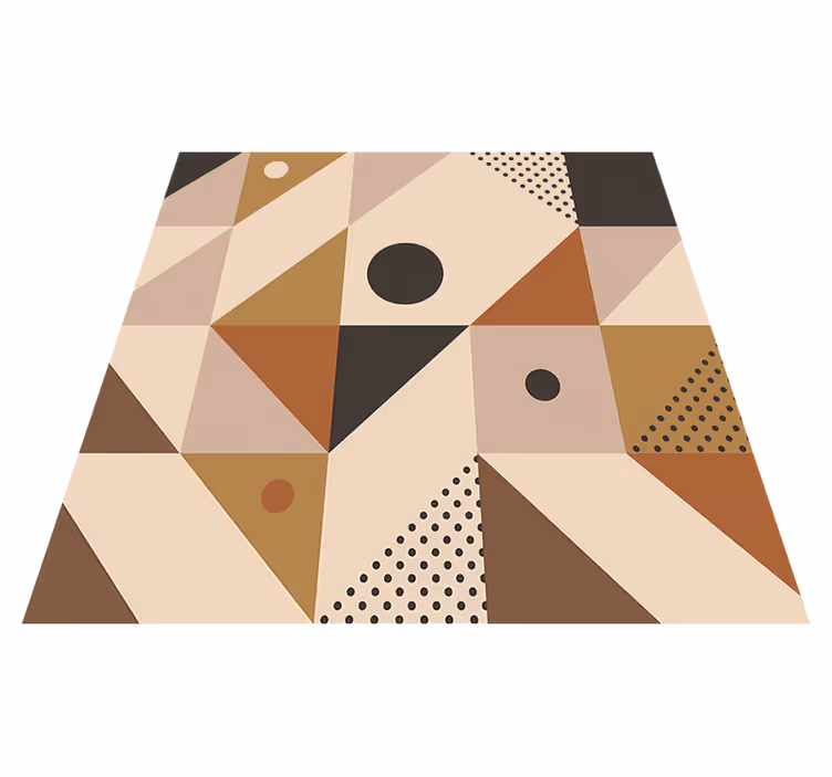 Vinyl teppich geometrisch braunes patchwork - TenStickers