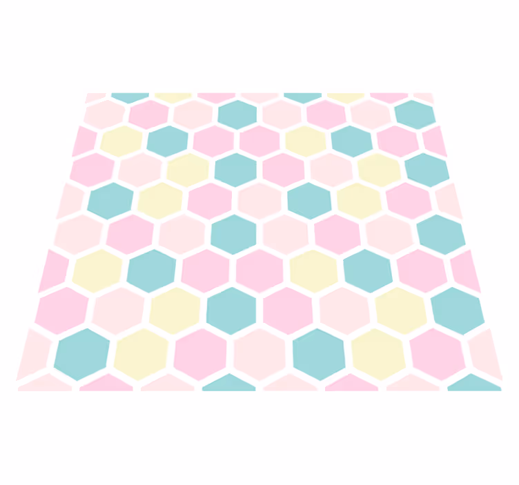 Vinyl teppich geometrisch in pastellfarben - TenStickers