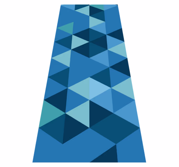 Vinyl teppich geometrisch quadrate blau - TenStickers