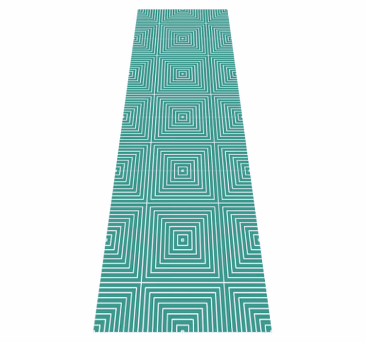 Vinyl teppich geometrisch grünes quadrat muster - TenStickers