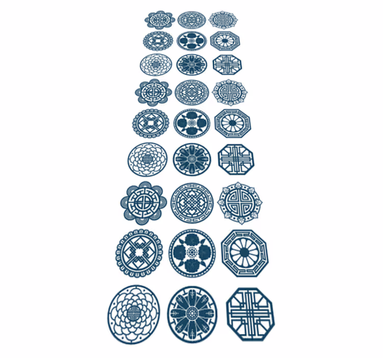 Vinyl teppich geometrisch mit koreanischen formen - TenStickers
