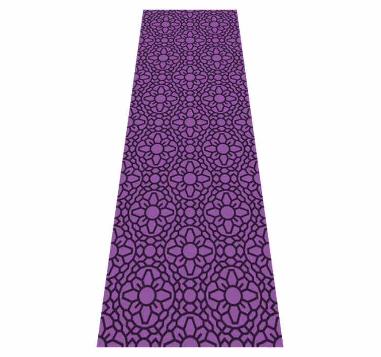 Vinyl teppich geometrisch lila kreisblumen - TenStickers