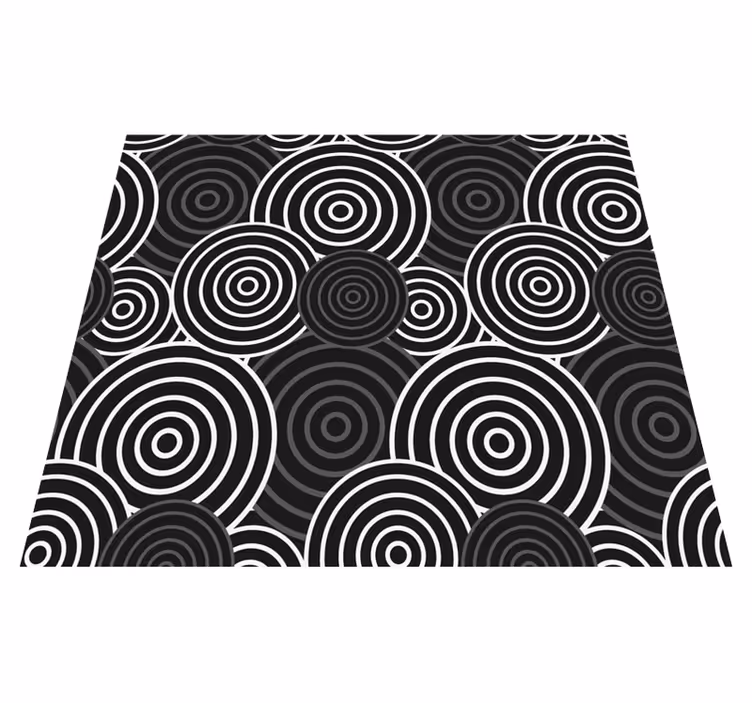 Vinyl teppich geometrisch schwarzer kreis mit hintergrund - TenStickers