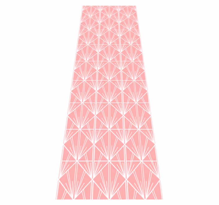 Vinyl teppich geometrisch modernes kunstmuster pink weiß - TenStickers