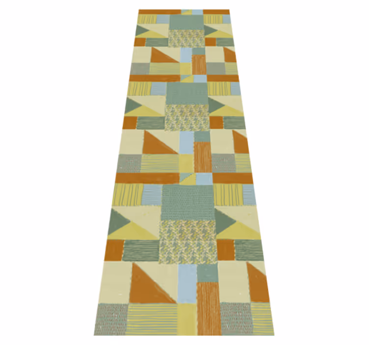 Vinyl teppich geometrisch buntes patchwork dreieck - TenStickers
