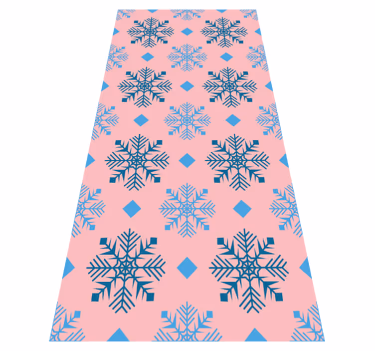 Vinyl teppich weihnachten mit pinkblauen schneeflocken - TenStickers