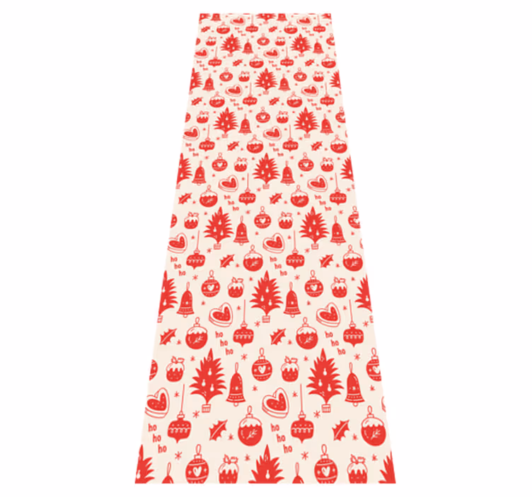 Vinyl teppich weihnachten mit niedlichem rot-pinkem muster - TenStickers