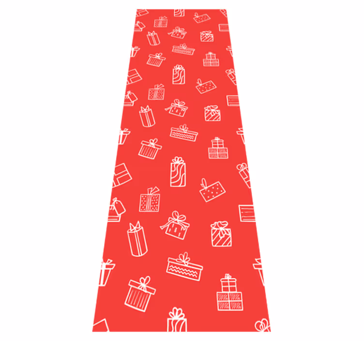Vinyl teppich weihnachten weiße geschenke roter hintergrund - TenStickers