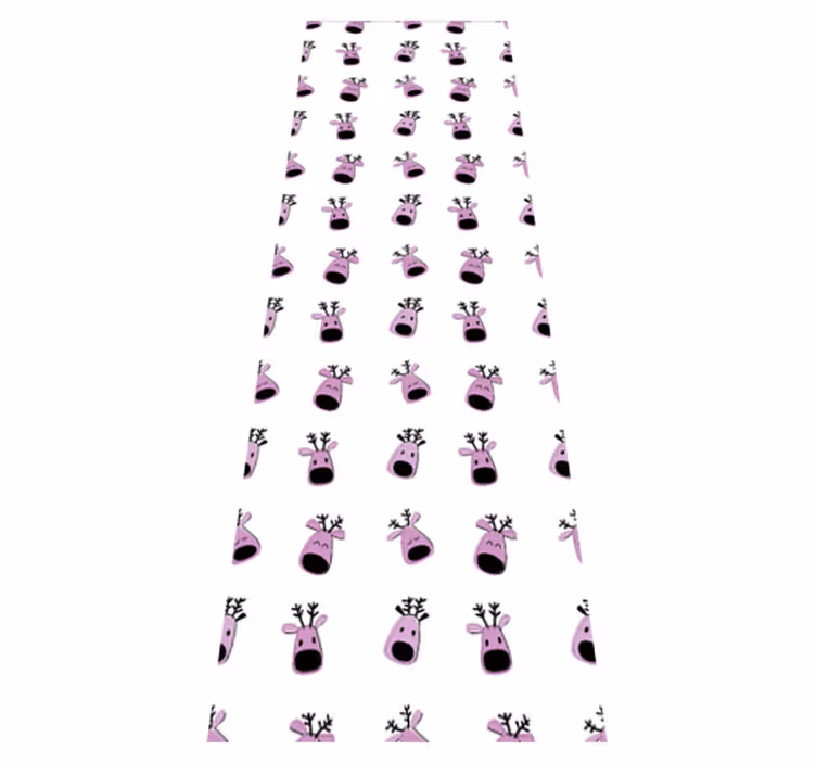 Vinyl teppich weihnachten pinkes reh muster - TenStickers