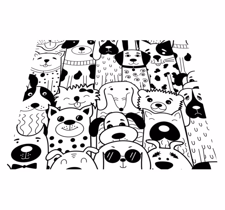 Vinyl teppich schlafzimmer mit hunde-muster - TenStickers