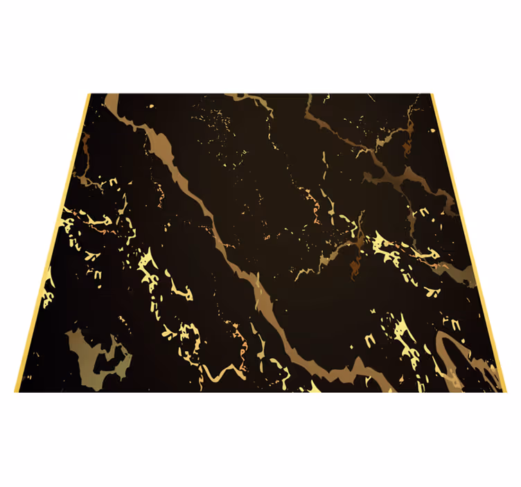 Vinyl teppich schlafzimmer marmoroptik schwarz gold - TenStickers