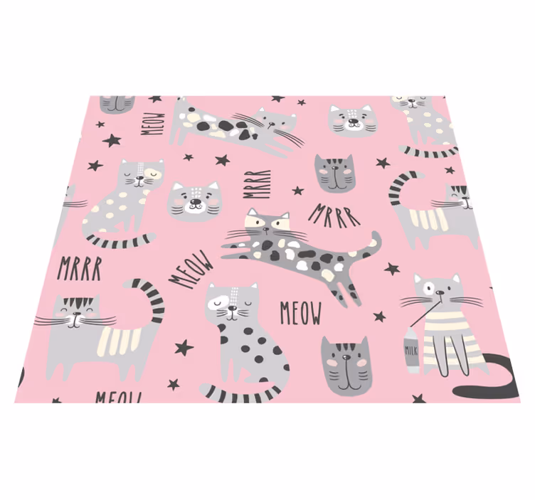 Vinyl teppich schlafzimmer mit stilvollen katzen - TenStickers