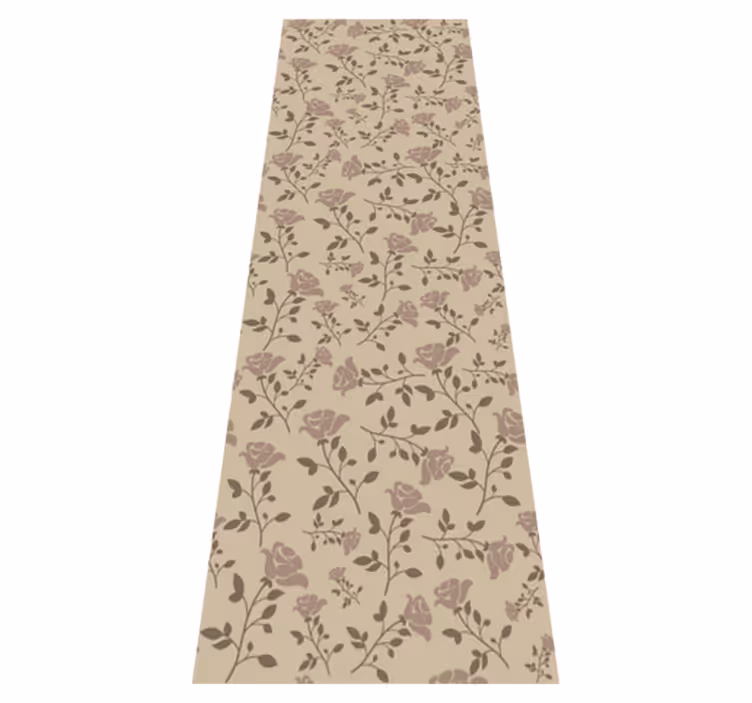 Vinyl teppich schlafzimmer braunes vintage-rosenmuster - TenStickers