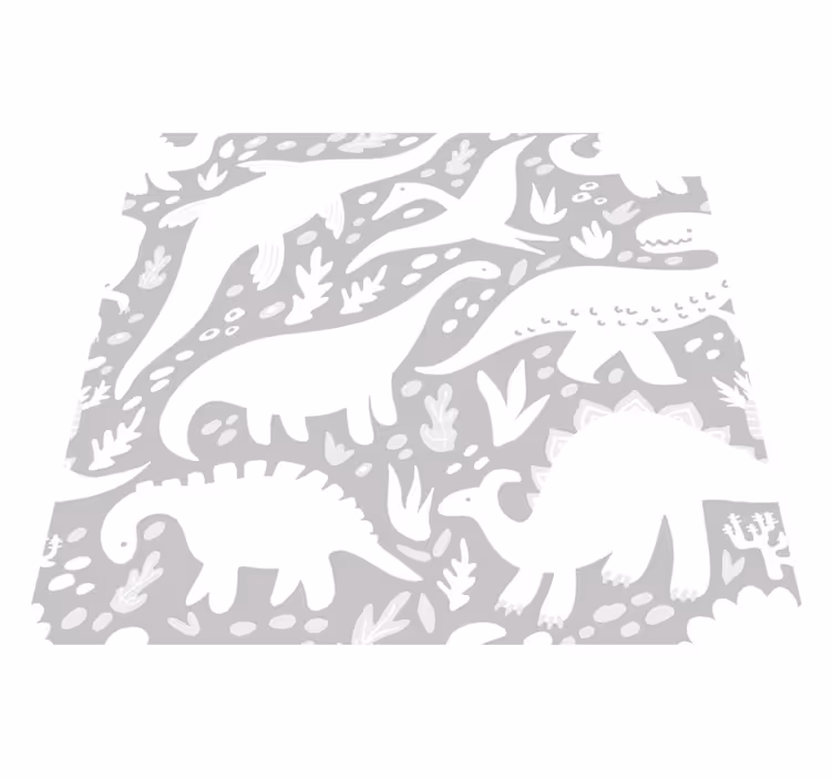 Vinyl teppich schlafzimmer mit weißem dinosaurier-muster - TenStickers
