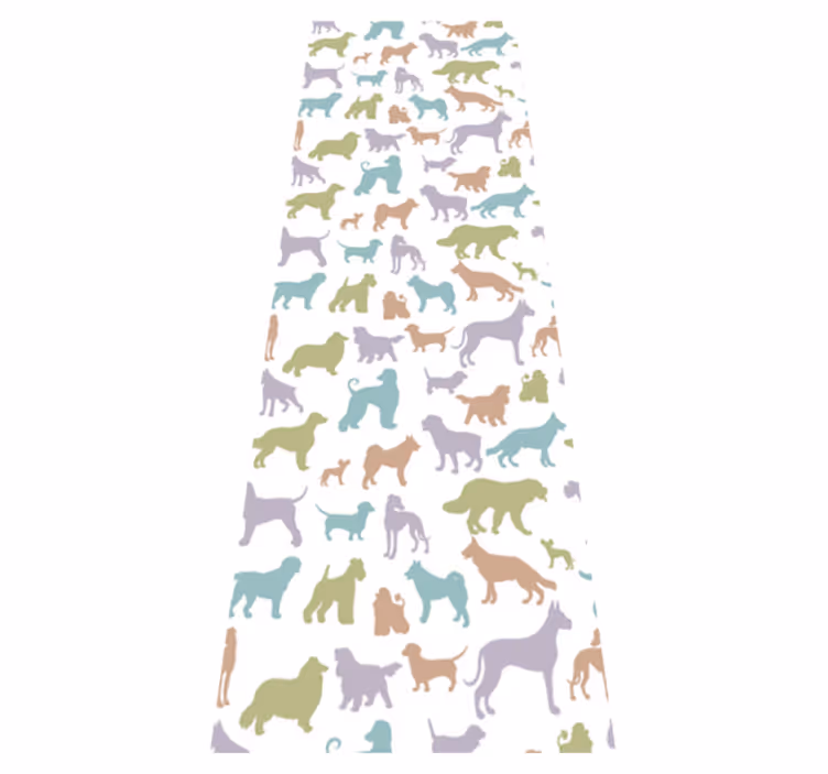 Vinyl teppich schlafzimmer in pastellfarben hundefiguren - TenStickers