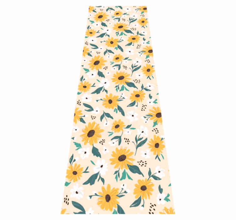 Vinyl teppich schlafzimmer sonnenblumen beige hintergrund - TenStickers