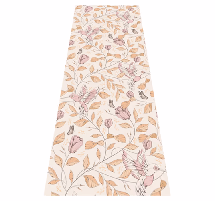 Vinyl teppich schlafzimmer mit tulpenmuster beige - TenStickers