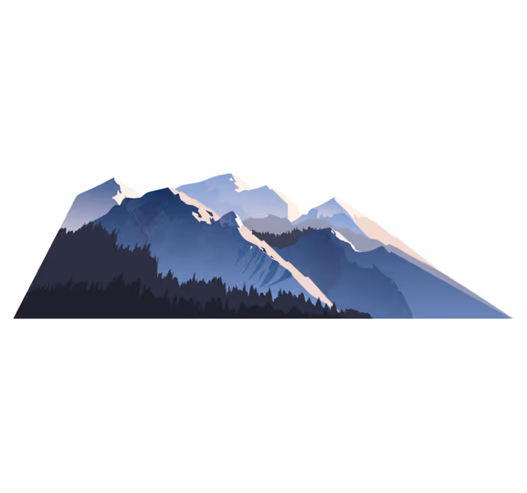 Vinyl teppich natur grau wald berge und sonne - TenStickers