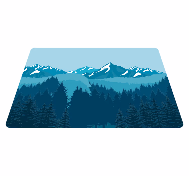 Vinyl teppich natur in voller blau-grün landschaft - TenStickers