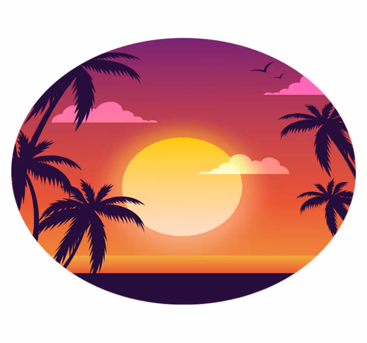 Vinyl teppich natur 70er jahre sonnenuntergang - TenStickers