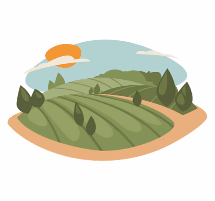 Vinyl teppich natur mit feldillustration - TenStickers