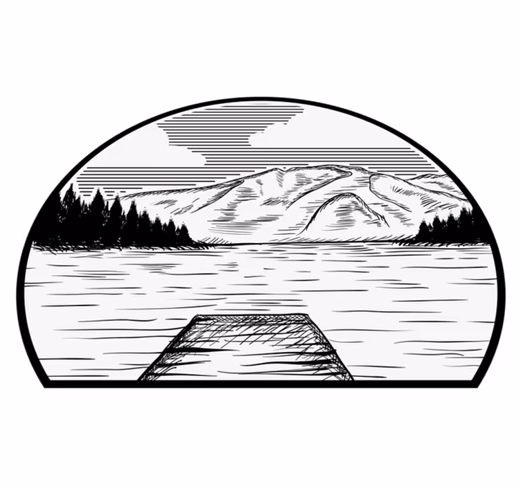 Vinyl teppich natur wohnmobil kiefernsee - TenStickers