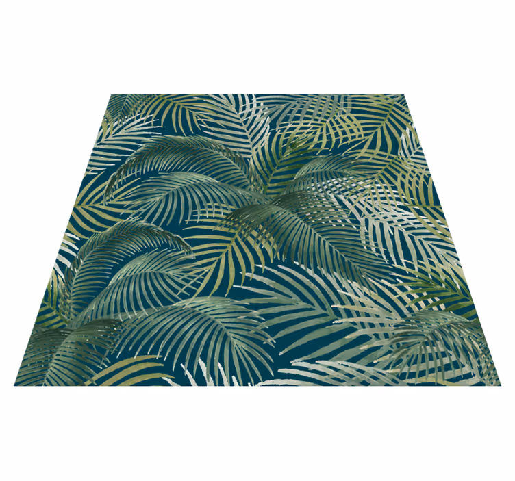 Vinyl teppich natur mit tropischem blattmuster - TenStickers