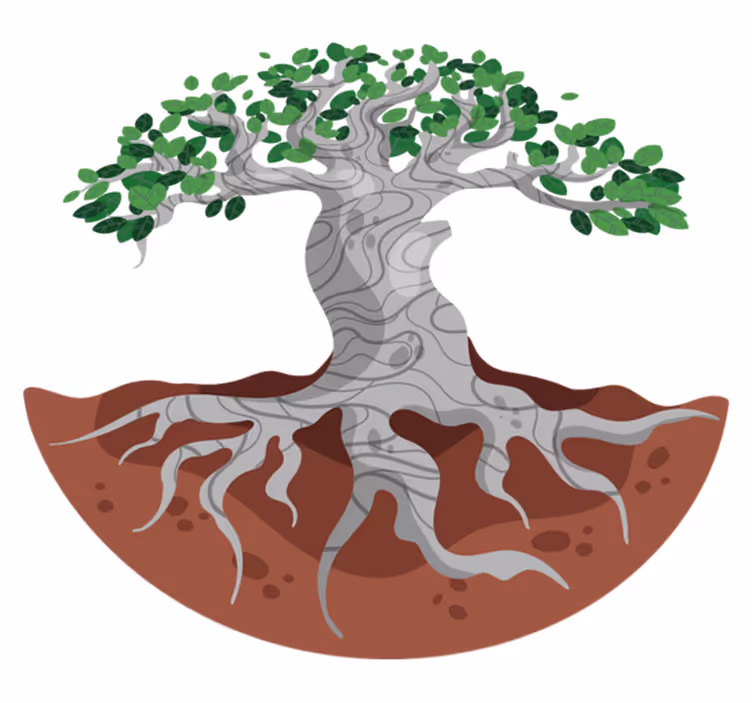 Vinyl teppich natur mit stilisierten wurzeln - TenStickers