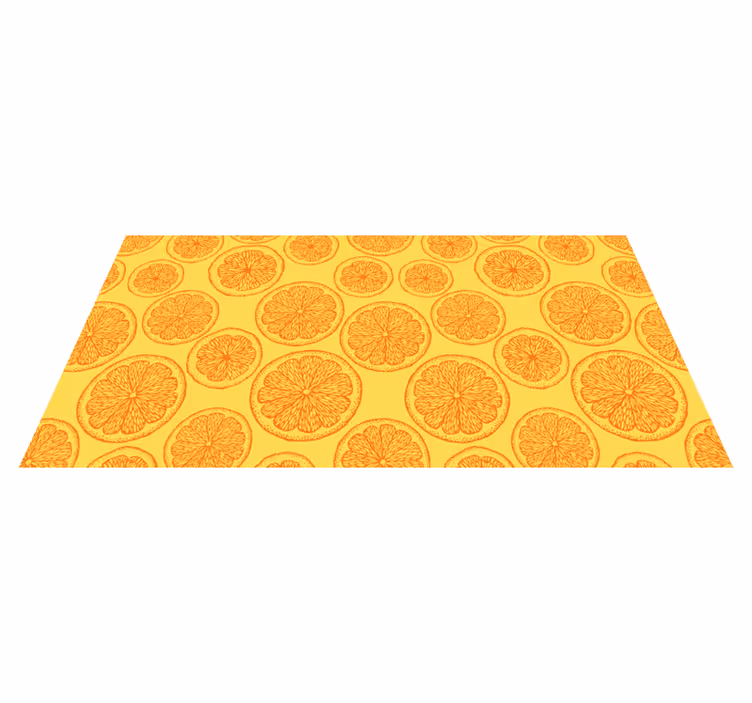 Vinyl teppich natur mit citrus-scheiben-motiv - TenStickers