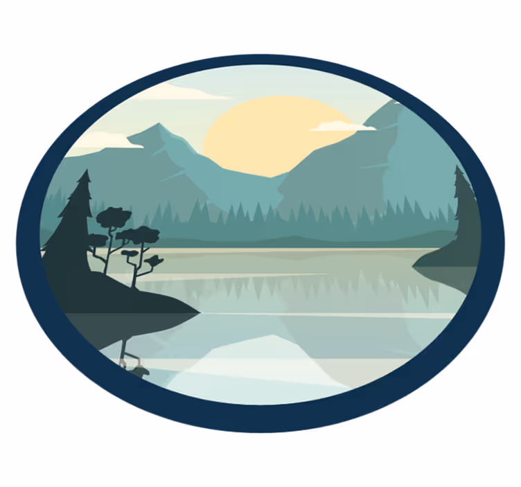 Vinyl teppich natur bergspiegel der ruhe - TenStickers