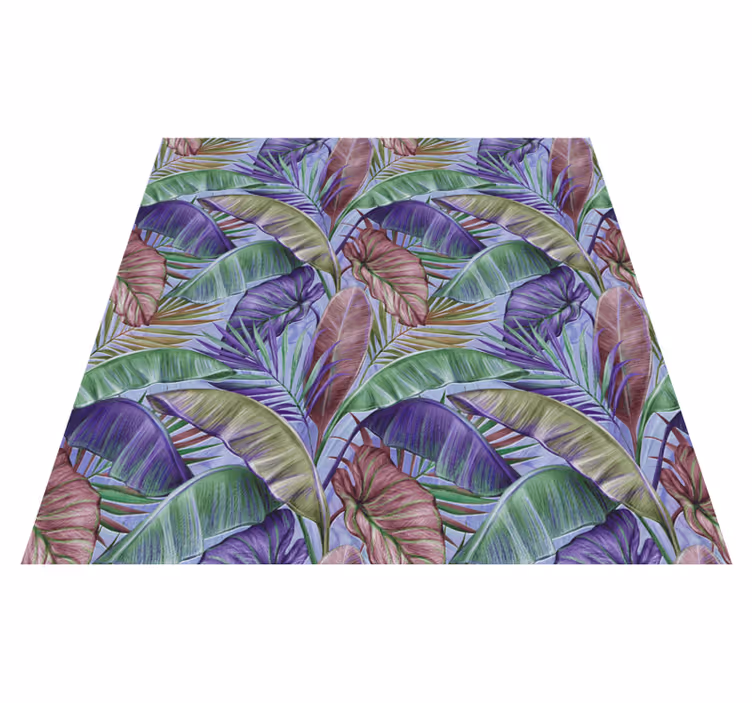 Vinyl teppich blumen im design lila blätter - TenStickers