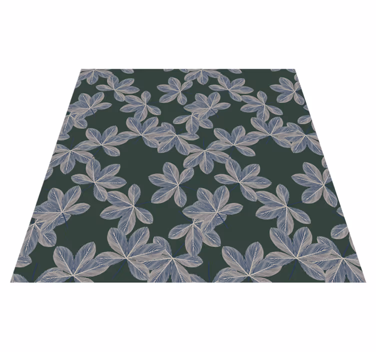 Vinyl teppich blumen mit dunklem blätterdesign - TenStickers