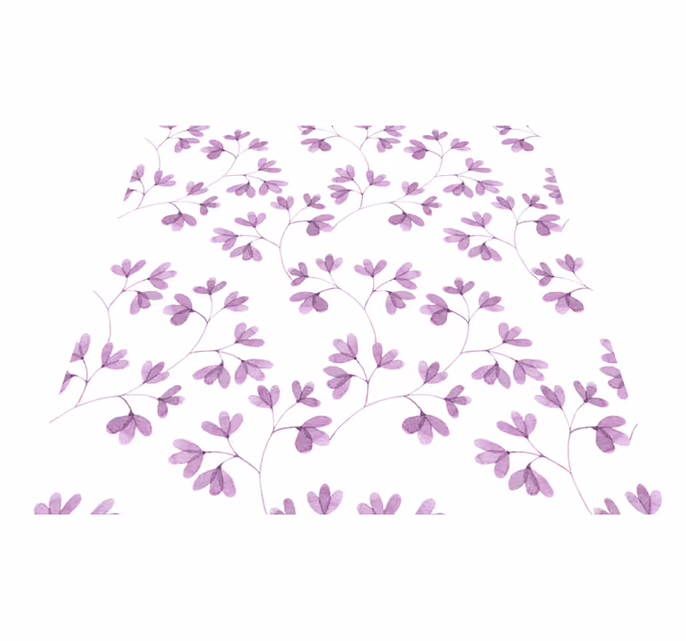 Vinyl teppich blumen mit pinkem blätterdesign - TenStickers