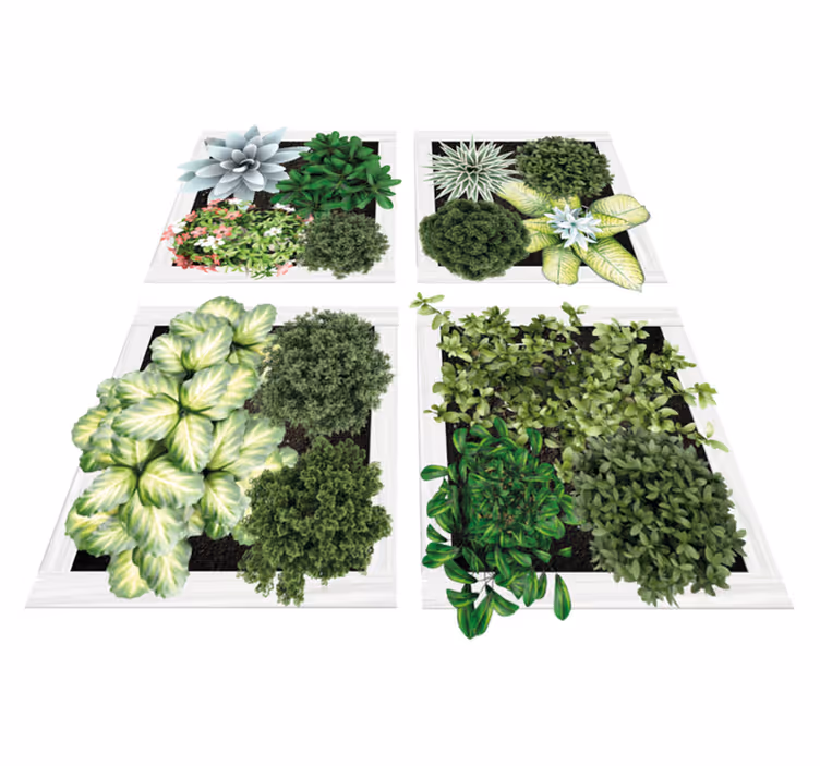 Vinyl teppich blumen vertikale gartenfliesen - TenStickers