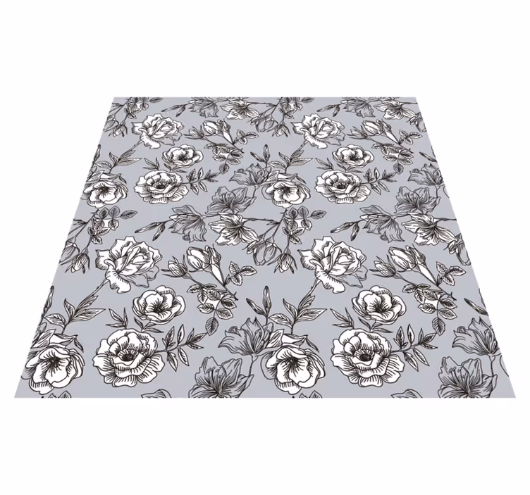 Vinyl teppich blumen mit durchscheinenden blüten - TenStickers