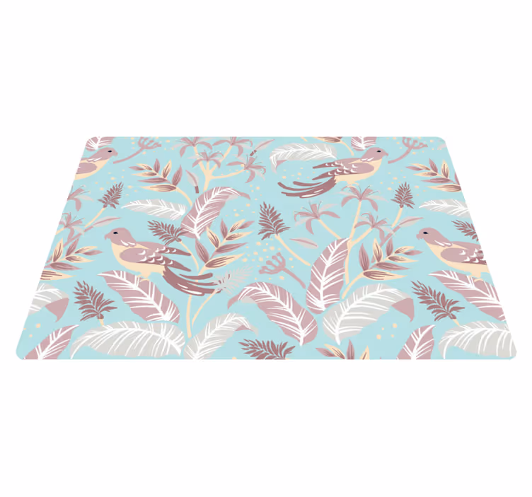 Vinyl teppich blumen in blau und pink muster - TenStickers