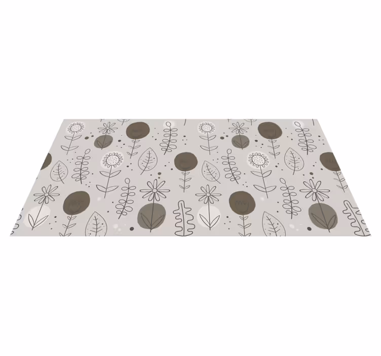 Vinyl teppich blumen mit natürlichem farbdesign - TenStickers