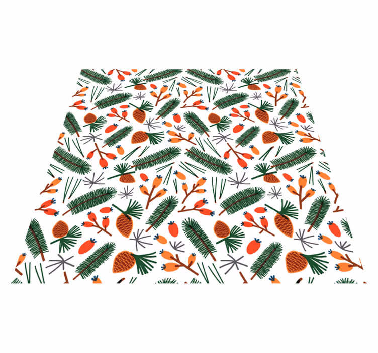 Vinyl teppich blumen mit herbstblättermuster - TenStickers