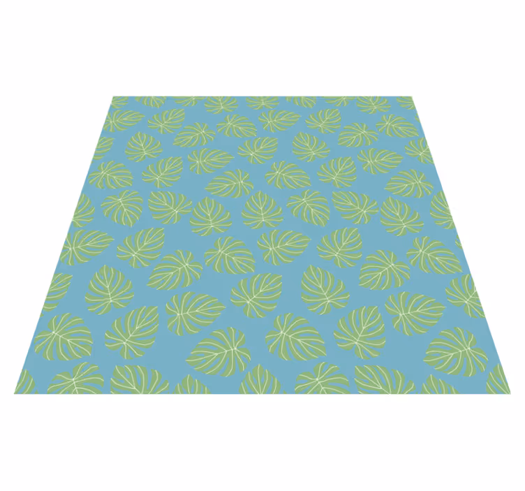 Vinyl teppich blumen im design sommerliche grüne blätter - TenStickers