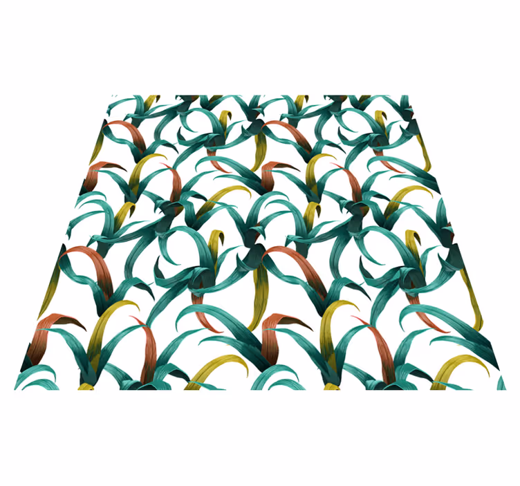 Vinyl teppich blumen im schönen tropischen pflanzen design - TenStickers