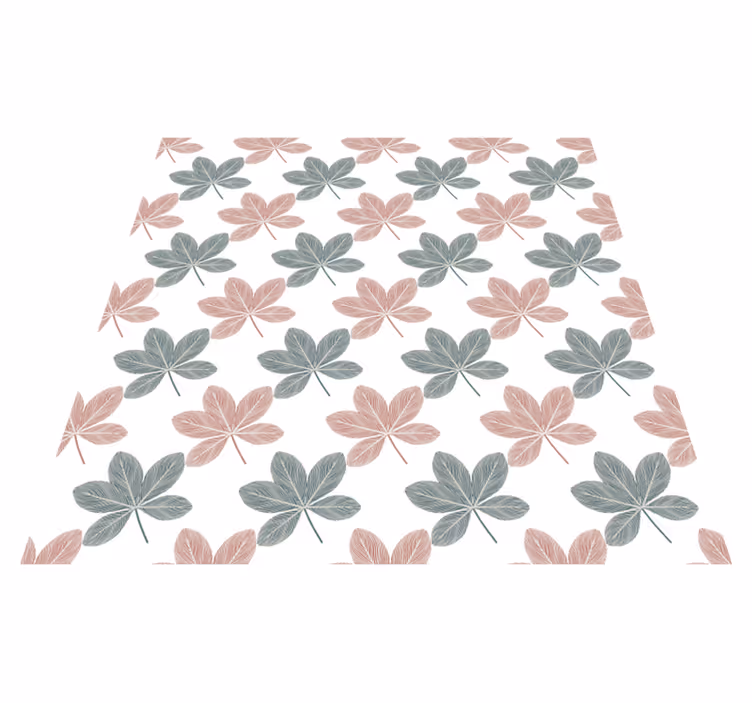 Vinyl teppich blumen in pink und blau blattdesign - TenStickers