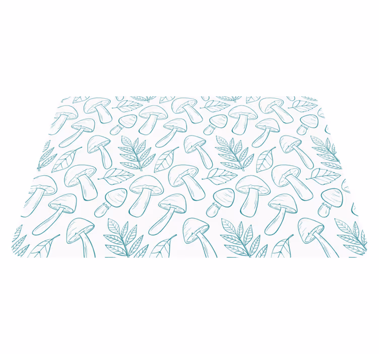 Vinyl teppich blumen mit weiß-blauem pilzmuster - TenStickers